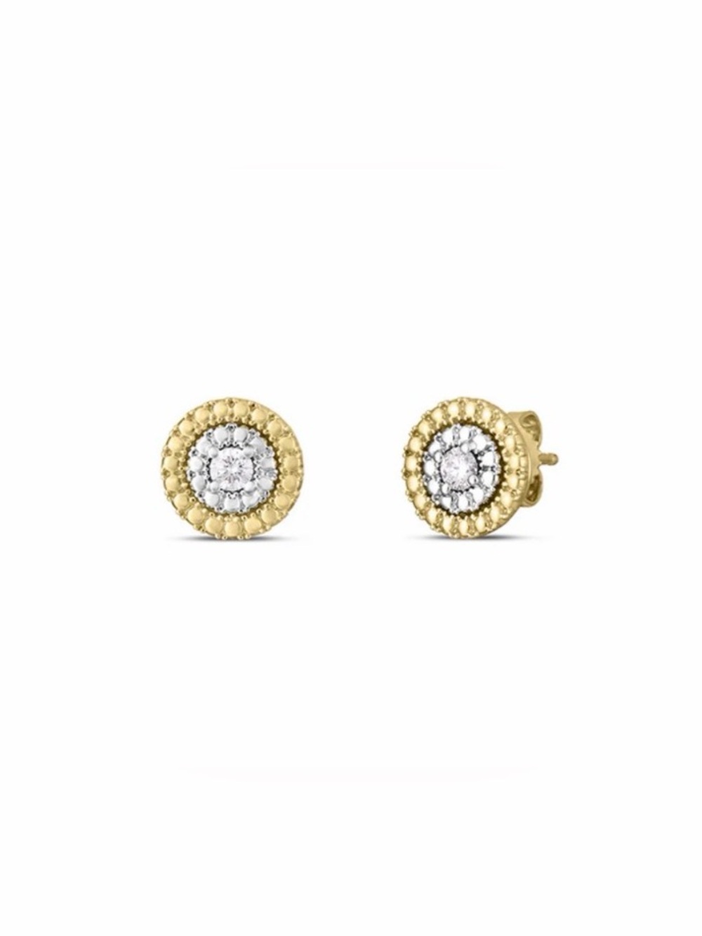 ROBERTO COIN
Siena Small Diamond Dot Earrings In Yellow And White Gold